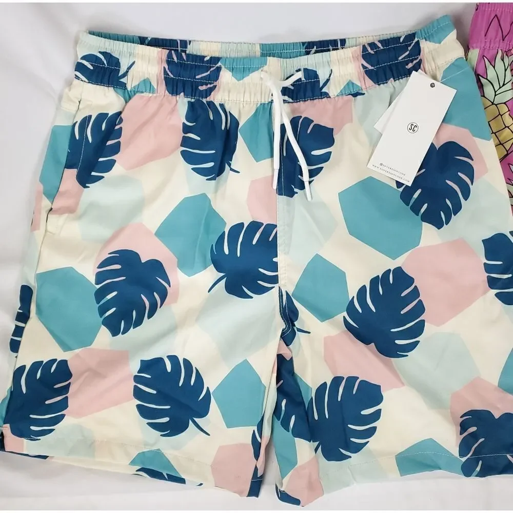 Sovereign Code 🌴 Seaglass Leaves Men's Swimming‎ trunks suit  sz L